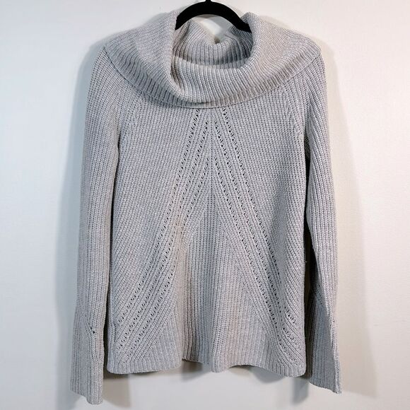 Ann Taylor Cowl Neck Grey Wool Cashmere Sweater Women Size Small - Picture 1 of 7